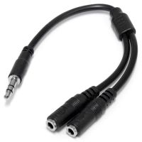 startech adaptador divisor de auriculares mini-jack 35mm 3 pines macho a 2x mini-jack 3 pines hembra