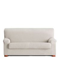 funda de sofa 3 plazas elastica premium con funda cojin aparte e incluida muy suave crudo 180 - 210 cm