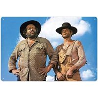 placa metalica 3d bud spencer  terence hill cielo azul