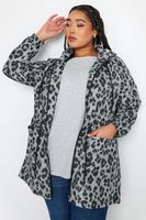 yours parka impermeable gris estampado animal mujer curvy y tallas grandes yours
