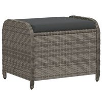 taburete de jardin  otomana de jardin  reposapies de jardin con cojin ratan sintetico gris 58x46x46 cm