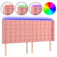 cabecero cama con led  panel de cabecera de terciopelo rosa 183x16x118128 cm