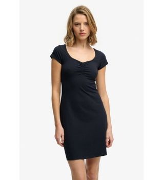 Superdry para mujer. W8012110A Vestido Sweetheart marino (M), Casual, Algodón, Manga corta