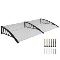 outsunny tejadillo de proteccion 200x100 cm marquesina exterior para puertas y ventanas contra sol y lluvia con soporte transparente   aosom espana