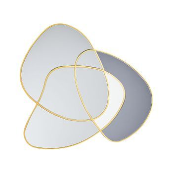 Espejo De Pared Forma Irregular Estilo Art Deco Retro Marco Dorado Cristal De Color Dorado Tailly