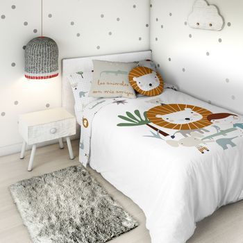 Funda Nórdica Reversible Jungla Niño A 100% Algodón Cama 105