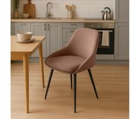 juego de 2 sillas de comedor elmira terciopelo marron 53x50x86 cm