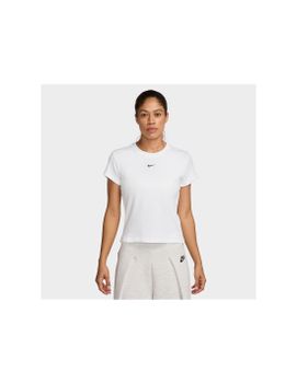 Camiseta Nike Sportswear Tight Ribbed Short-Sleeve Mujer Blanco