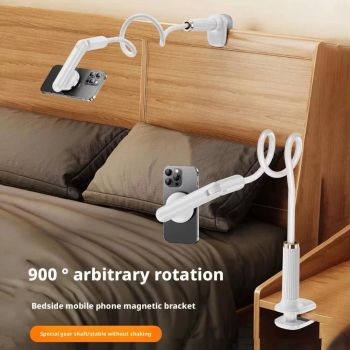 Soporte para teléfono ajustable Brazo largo flexible que rota 360° Montaje clip universal para escritorio y cama Soporte