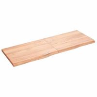 tablero mesa madera roble tratada marron claro 140x50x2-4 cm vidaxl
