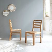 2 sillas de madera de teca reciclada maciza
