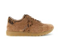 zapatillas de ante con insertos animal print brown