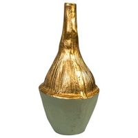 florero aluminio verdedorado