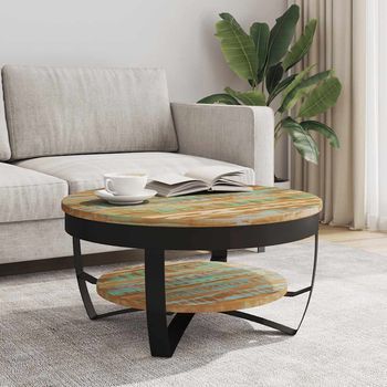 Mesa De Centro，mesa Auxiliar，mesa De Café Madera Maciza Reciclada 65x32 Cm
