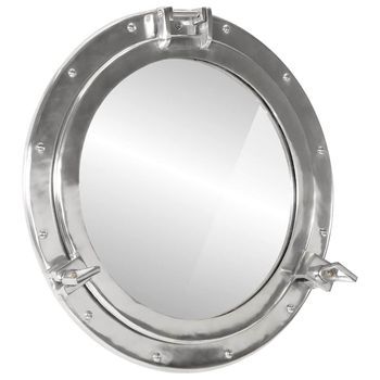 Espejo De Ojo De Buey De Pared Aluminio Y Vidrio Ø50 Cm Vidaxl