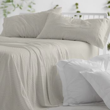 Juego De Sábanas 50% Algodón Diseño Patchwork Azul Grisáceo 200 X 190/200 Cm - Laurel - Burrito Blanco