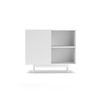 aparador 1 puerta de melamina blanco patas blanco 78x90x34 cm