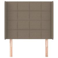 cabecero cama mueble de dormitorio con orejas de tela 83 x 16 x 118128 cm gris topo m020003469