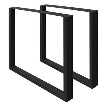 2x patas de mesa industrial 60 x 72 cm acero negro perfiles cuadradros