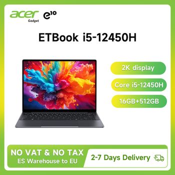 Portátil Acer Gadget E10 con procesador Intel Core i5-12450H, 16 GB de RAM, SSD de 512 GB, pantalla de 14 pulgadas con resolución 2160x1440, Wi-Fi 6, ideal para oficina y estudio, con Windows 11.