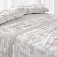 juego de sabanas 50 algodon geometrico cama de 135 cm - nude - burrito blanco