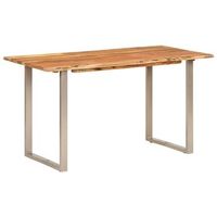 mesa de comedor  mesa de cena de madera maciza de acacia 140x70x76 cm