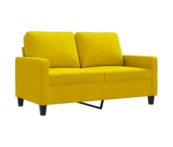 Sofá de 2 plazas - sofá de salón - sofá moderno terciopelo amarillo 120 cm
