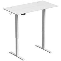 escritorio elevable electrico de melamina y acero homcom 120 x 60 cm r blanco