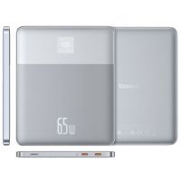 baseus blade2 powerbank cargador para portatil 65w usb-c 12000mah display led plata