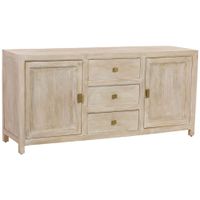 aparador de madera beige 3 cajones y 2 puertas 160x43x75h cm