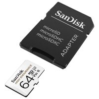 sandisk high endurance microsdhc 64gb clase 10 u3 v30 uhs-i  adaptador sd