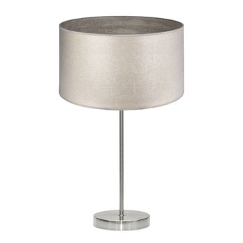 Sobremesa alto tania 1xe27 niquel/madera gris 62x30x30 cm