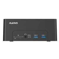 maiwo k3082p docking station de disco duro 12-en-1 sata a usb 31 gen2 doble bahia adaptador de clonacion offline con rj
