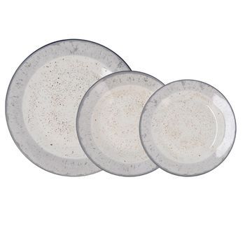 Vajilla Porcelana 18 Piezas - 6 Personas Quid Faro - Gris Apto Microondas