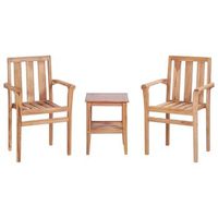 conjunto de conjunto mesa y sillas jardin de jardin 3 uds  mueble jardin mesa y sillas madera de teca maciza