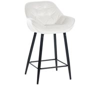 taburete de bar gibson 76 de terciopelo blanco crema 575x54x935 cm
