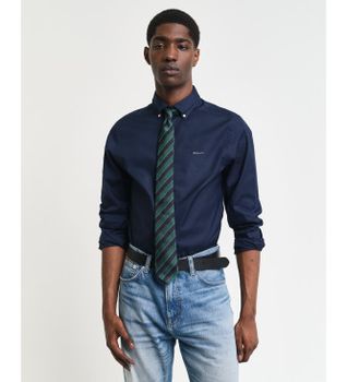 Gant para hombre. 3000302 Camisa Oxford Pinpoint Slim Fit marino (XL), Casual, Algodón, Clásico, Manga larga