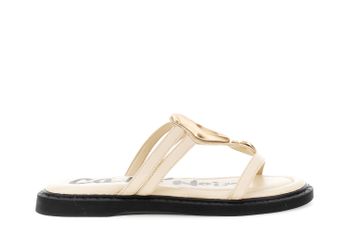 zapatilla de piel napa con accesorio off white
