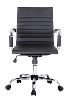 silla de oficina equip respaldo medio color negro recubrimiento pu de alta calidad ergonomica