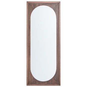 Espejo De Pie De Estilo Rústico Con Marco De Madera De Paulownia Decorativo De Pared Efecto Envejecido Marrón Lunas