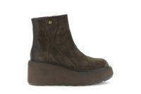 botines de cuna de ante y piel dark brown 35