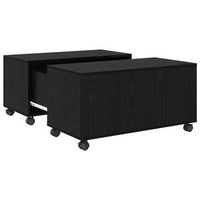 mesa de cafe  mesa de centro roble negro 75 x 75 x 38 cm madera de ingenieria