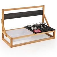 cocina infantil de barro cocina infantil exterior madera de abeto con accesorios natural 81 x 36 x 49 cm