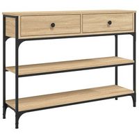 mesa consola  mesa de entrada  mesa auxiliar madera de ingenieria roble sonoma 100x25x75 cm