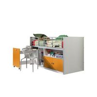 vipack cama mezzanine  escritorio  almacenamiento 90x 200 bonny orange