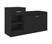 vidaxl banco zapatero de madera de ingenieria negro 945x31x57 cm