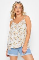 yours top blanco floral de tirantes con botones mujer curvy y tallas grandes yours