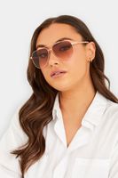 gafas de sol aviador con montura rosa dorado