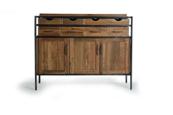 Aparador de madera de teca y mango y metal marrón