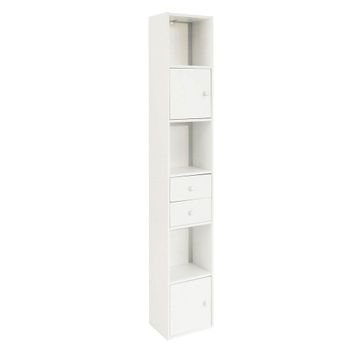 Mueble columna de baño aglomerado blanco